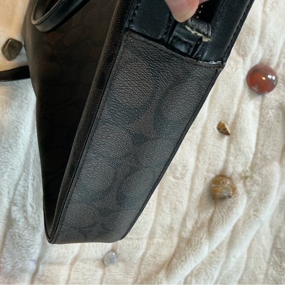 Coach Black and Gray Signature Laptop Bag - Picture 4 of 5